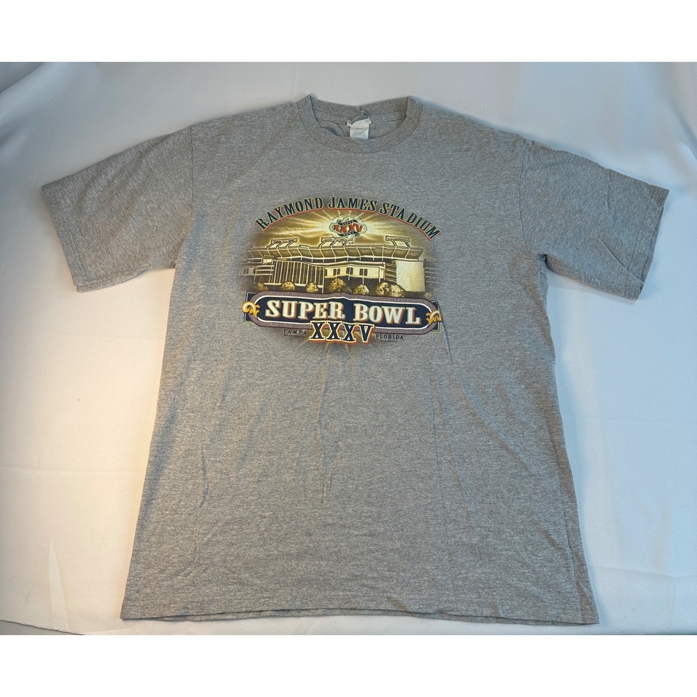 Super Bowl‎ XXXV T-Shirt Raymond James Stadium 2001 Tampa Florida Mens Large